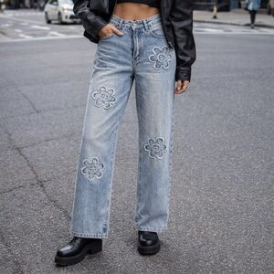 Cali1850 Floral Embroidered Women’s Jeans 7/28